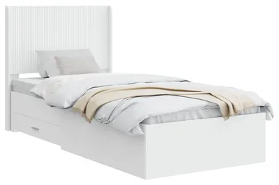 Immagine prodotto di vidaXL Struttura letto con contenitore e testiera, bianco, 90 x 190 cm