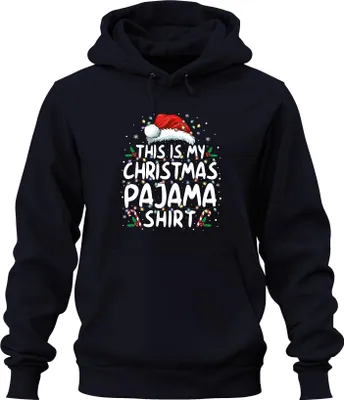 Obrázok produktu pre Toto je moje vianočné pyžamo Fairy Lights - Christmas Xmas Christmas Uni mikina s kapucňou, Navy, 3XL