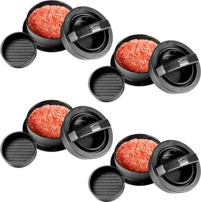 Produktbild von 4er Set 3in1 Burgerpresse Hamburgerpresse Hamburgerformer Patty Frikadellen Presse Burger Maker Pattypresse