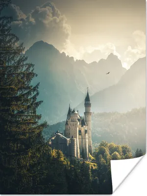 Produktbild von MuchoWow® Poster Schloss zwischen den Bergen 120x160 cm - Wandbilder