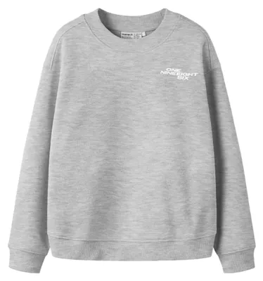 Produktbild von NAME IT Mädchen Nkfshaney Ls RLX SWE Bru, Light Grey Melange, 134/140 cm