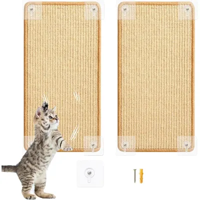 Obrázok produktu pre Podložka na drhnutie pre mačky, 40x60 cm, 2 kusy, sisal, drhacia doska na stenu