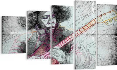 Produktbild von Bild auf Leinwand - Leinwandbild - Lied Gitarre Künstler Instrument - 100x60cm - Wand Bild - Wanddeko - Leinwanddruck - Bilder - Kunstdruck - Leinwand bilder - Wandkunst - EG100x60-2559