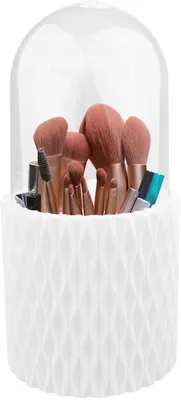Kosmetik Organizer - Schreibtisch organisieren - 360 Grad drehbar - 11 x 11 x 23 cm - Weiß