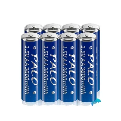 Immagine prodotto di Batteria agli ioni di litio, capacità 3600mWh, ricaricabile con connessione USB, 8 batterie AA
