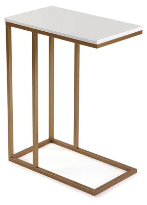 Image de Table d'appoint en bois et en métal, dimensions 61x26x46 cm, idéale pour le salon