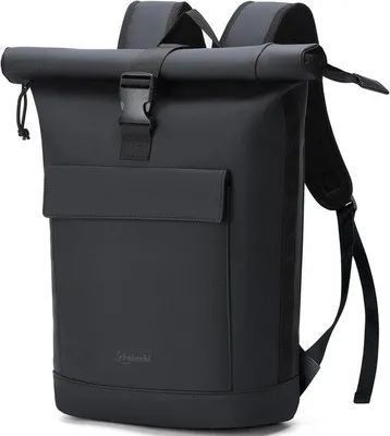 Produktbild von Rucksack mit Rollverschluss, Damen und Herren, wasserdichter Laptop-Rucksack bis 17 Zoll, großer Rucksack für Reisen und Schule, elegantes Design für Universität und Beruf