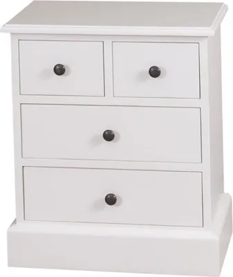 Produktbild von Casa Padrino Landhaus Stil Kommode mit 4 Schubladen - Jugendstil Shabby Chic Möbel - Massivholz Nachtschrank
