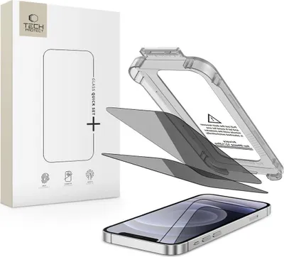Obrázek produktu pro Tech-Protect Quick Set Spy+ 2-Pack Privacy Glass pro Iphone 12 / 12 Pro