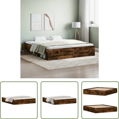 Produktbild von The Living Store Bettgestell Räuchereiche 180x200 cm