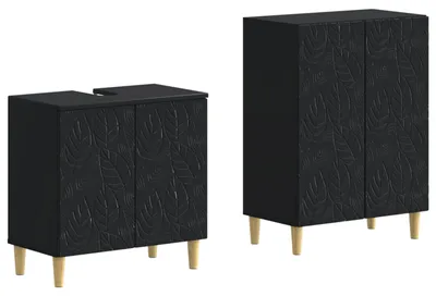 Imagen del producto de vidaXL Juego de 2 armarios para baño, modelo DELFT, color , fabricado en material de madera