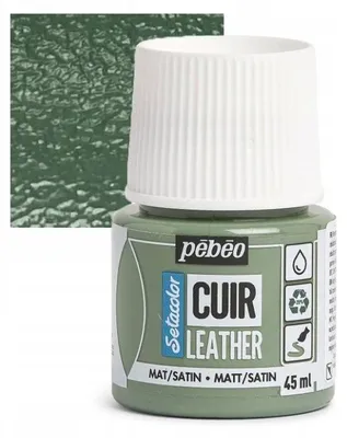 Productafbeelding van Pébéo Setacolor lederverf, mat/satinafwerking, 45 ml - Matchagrün (Matchagroen)