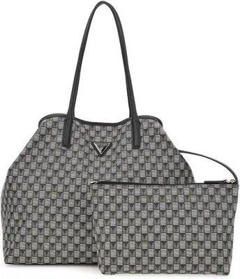 Productafbeelding van Zwarte dames schoudertas met portemonnee - Ideaal voor dagelijks gebruik - Afneembare binnenzak - 50 x 30 x 10 cm