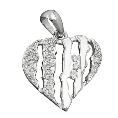 Produktbild von Anhänger 19x19mm Herz mit Zirkonias rhodiniert Silber 925 silber 19x19mm