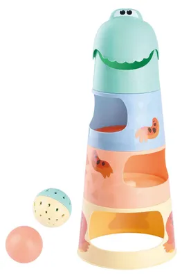 Image de Playgo Dino Tour d'empilage avec balles - 6dlg.