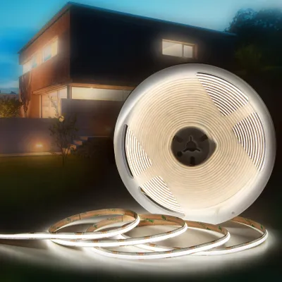 Produktbild von HEXIM COB LED Strip, 1-15 Meter LED Streifen, Auswahl: weiß / CCT / RGB, dimmbar 24V, IP20, 3000-6000K, Band 8mm breit, Fernseher light stripes (7 Meter neutralweiß)
