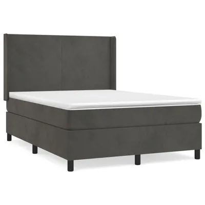 Obrázek produktu pro vidaXL Postel Boxspring s matrací Dark Grey 140x200 cm Velvet