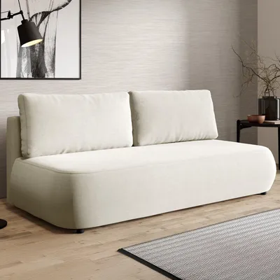 Immagine prodotto di Brugnato - Divano Letto 2 Posti, 210x106 cm Bianco Crema, Contenitore