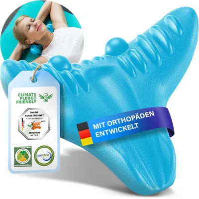 Produktbild von Halswirbelsäulen-Traktionsgerät Nackenstrecker Orthopädisches Nackenkissen - Blau