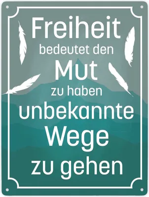 Produktbild von Metallschild XXL in 28x38 cm mit schönem Spruch über die Freiheit für das