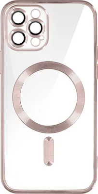 Produktbild von Avizar, MagSafe Silikonhülle mit Kameraschutz und Chromumrandung für Apple iPhone 12 Pro, Champagnerrosa