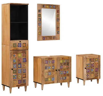 Immagine prodotto di Set di mobili per il bagno con cassetto 4 pcs Naturale