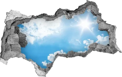 Produktbild von Selbstklebender Loch-3D-Aufkleber 95x73 cm Wolken im Himmel