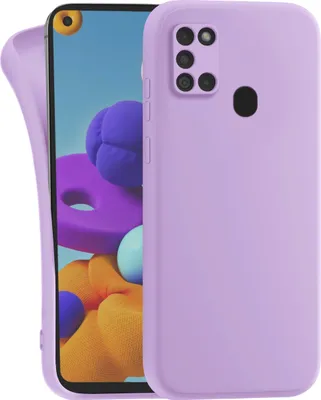 Produktbild von Hülle für Samsung Galaxy A21s - Handyhülle mit Kameraschutz Cover aus Silikon in Lila