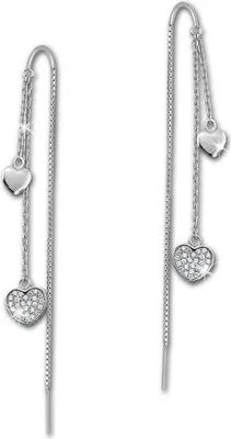 Produktbild von SilberDream weiß Ohrringe Herzen Zirkonia Damen 925 Silber Ohrhänger GSO439W