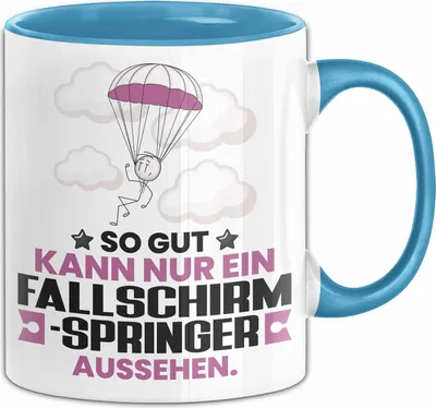 Produktbild von Fallschirmspringer Geschenk Tasse So Gut Kann Nur Ein Fallschirmspringer Aussehen Geschenkidee Kaffee-Becher (Blau)