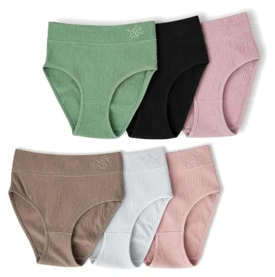 Obrázek produktu pro Dámské kalhotky, balení po 6 kusech, bavlna – pohodlné a prodyšné, velikosti 1–3XL