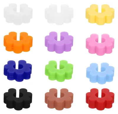 12 Silikon-Weinglasmarker, Ananasform, 1,8 cm, bunt