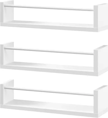 Obrázok produktu pre Nástenná polica s 3 policami | Biela | 40 x 10 x 12 cm
