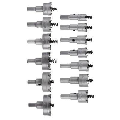 Obrázek produktu pro 13ks/sada 16 18 20 22mm karbidový hrot TCT vrták sada vrtáků nerezová ocel