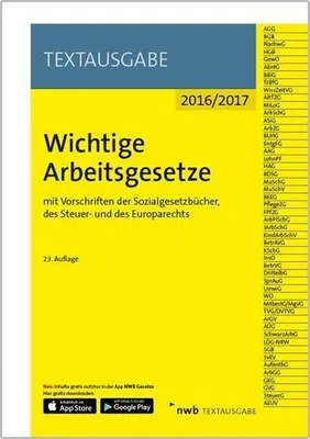 Produktbild von Wichtige Arbeitsgesetze