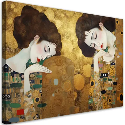 Produktbild von Leinwandbild Porträt einer Frau in Gold - G. Klimt 100x70 Feeby Gold bild für die wand bereit zum aufhängen