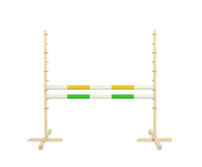 Obrázek produktu pro Skoková překážka pro hobby koně 120 cm, dva paprsky - žlutý a zelený