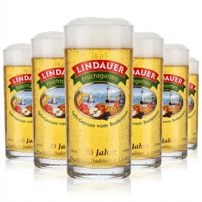 Produktbild von 6x Lindauer Saft Glas 0,2l Saftgläser Gläser Becher 70 Jahre Rastal