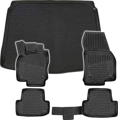 Produktbild von Gummi Kofferraumwanne + Fußmatten Set für Skoda Karoq, Bj. 2017-