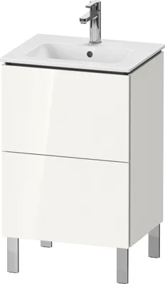 Produktbild von Waschtischunterbau L-CUBE Compact 704x520x421mm, 2 Auszüge weiß hochglanz weiß hochglanz