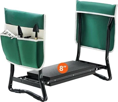 Immagine prodotto di Famanu: Panca e sedia da giardino verde 2 in 1 - Pieghevole - 31 cm x 59,5 cm x 49 cm