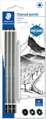Immagine prodotto di Set di 3 carboncini Design Journey a matita + baffo Staedtler