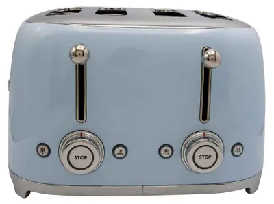 Produktbild von Smeg TSF03PBEU, 4 Scheibe(n), Blau, Stahl, Tasten, Niveau, Drehregler, 50's Style, China