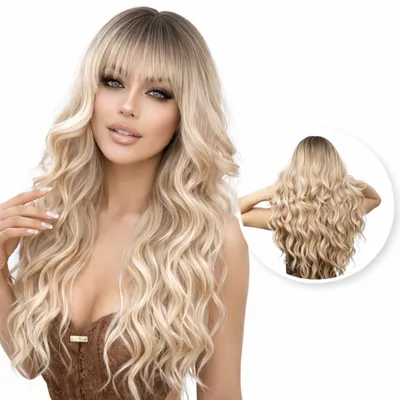 Produktbild von Perücken Damen Blonde Kurzes Haar Lockige Perücken Frauen Cosplay Perücken 65 cm