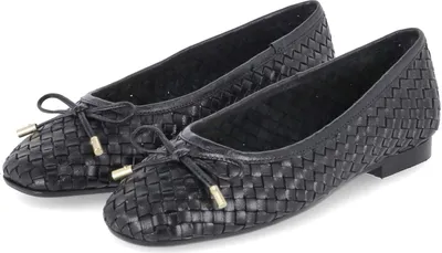 Produktbild von Bullboxer Damen Ballerinas Schwarz Gold Glattleder Größe: 38