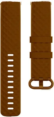 Productafbeelding van CHPN - Polsband geschikt voor Fitbit - Smartwatch-polsband - Geschikt voor Fitbit Charge 3 en 4 - Maat S/M - Horlogeband - Siliconen - Bruin - Polsband - Unisex