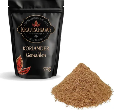 Produktbild von 70g Koriander gemahlen von Krautschmaus, Coriander Gewürz, volles Aroma ohne Zusatzstoffe