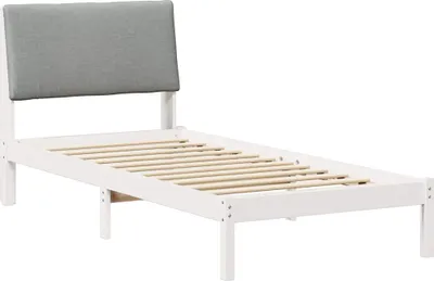 Productafbeelding van vidaXL Bedframe, wit en lichtgrijs, 100 x 200 cm, massief grenenhout