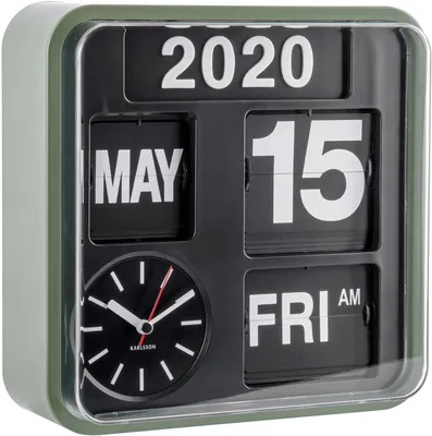 Immagine prodotto di Karlsson - Orologio da parete Mini Flip - Verde/Nero - 24x24x10cm