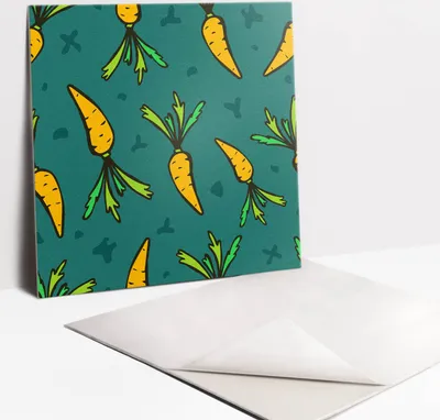 Obrázok produktu pre Samolepiace vinyleové dlaždice - Nálepky na Stenu - Podlahu - Sada 9 Kusov - 30x30 cm - Kreslená mrkev
